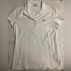 Lacoste. Polo shirt. White. Women. Used.